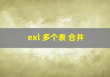 exl 多个表 合并